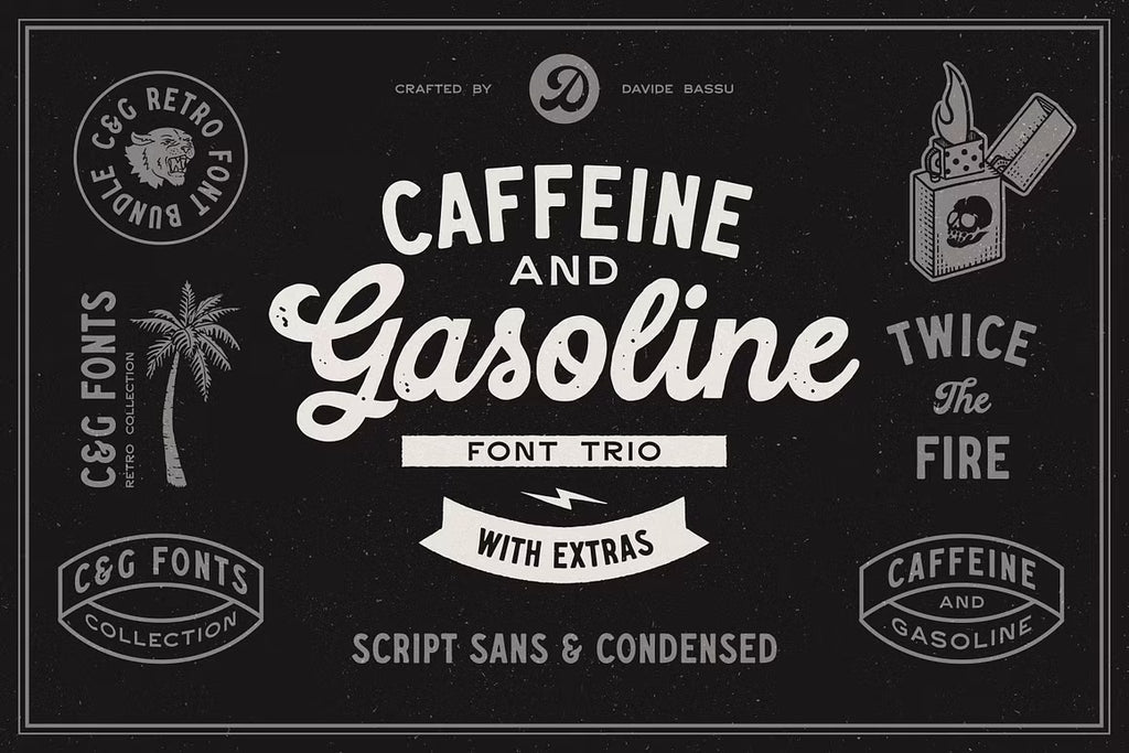 Caffeine & Gasoline Fonts + Extras