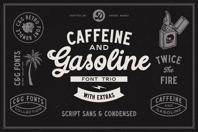 Caffeine & Gasoline Fonts + Extras