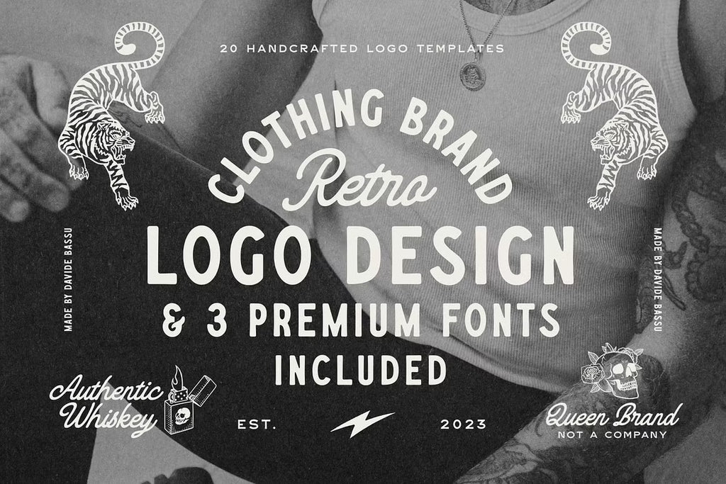 20 Retro Apparel Logos + Extra