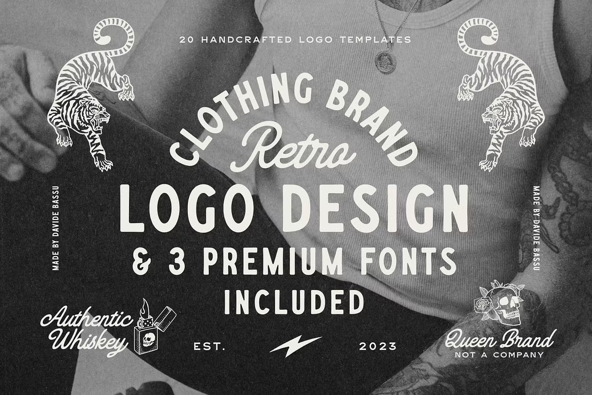 20 Retro Apparel Logos + Extra