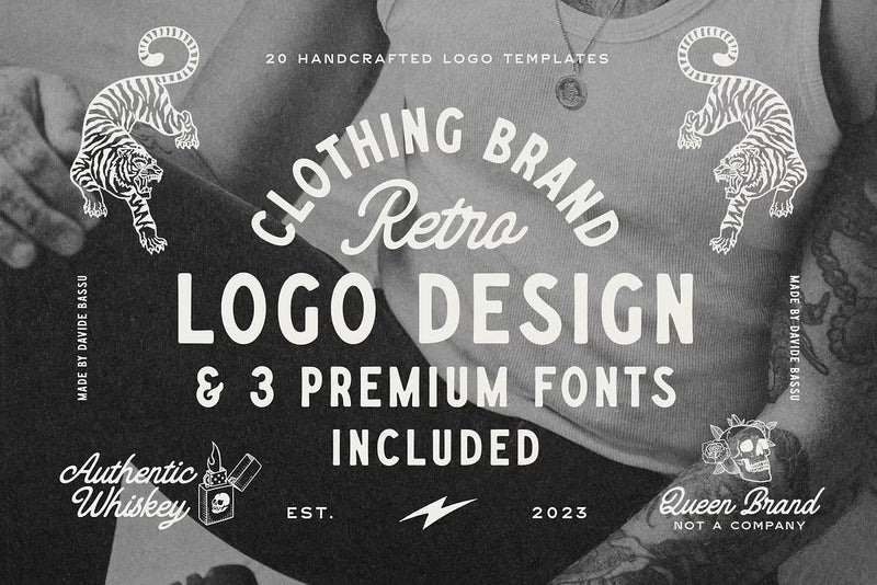 20 Retro Apparel Logos + Extra