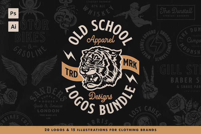 Old School Apparel Designs bundle