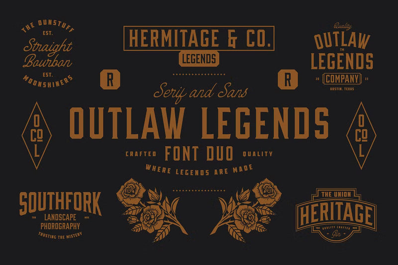 OUTLAW LEGENDS Font Duo + Extra