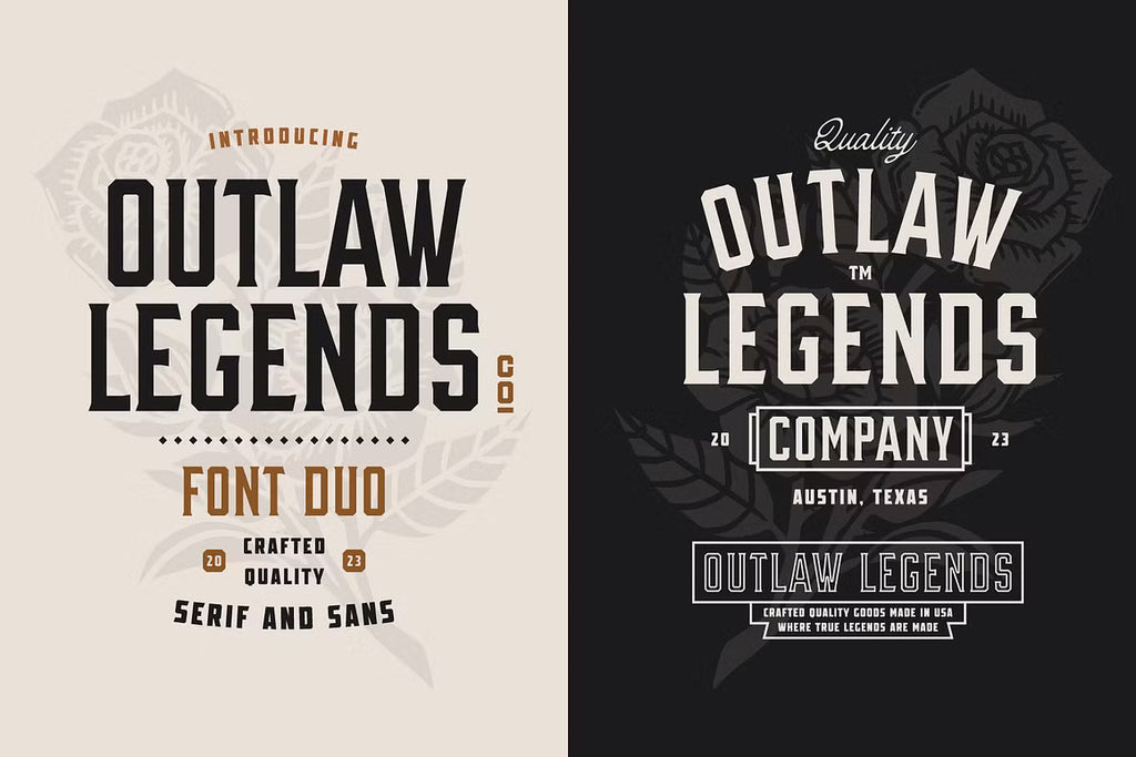 OUTLAW LEGENDS Font Duo + Extra