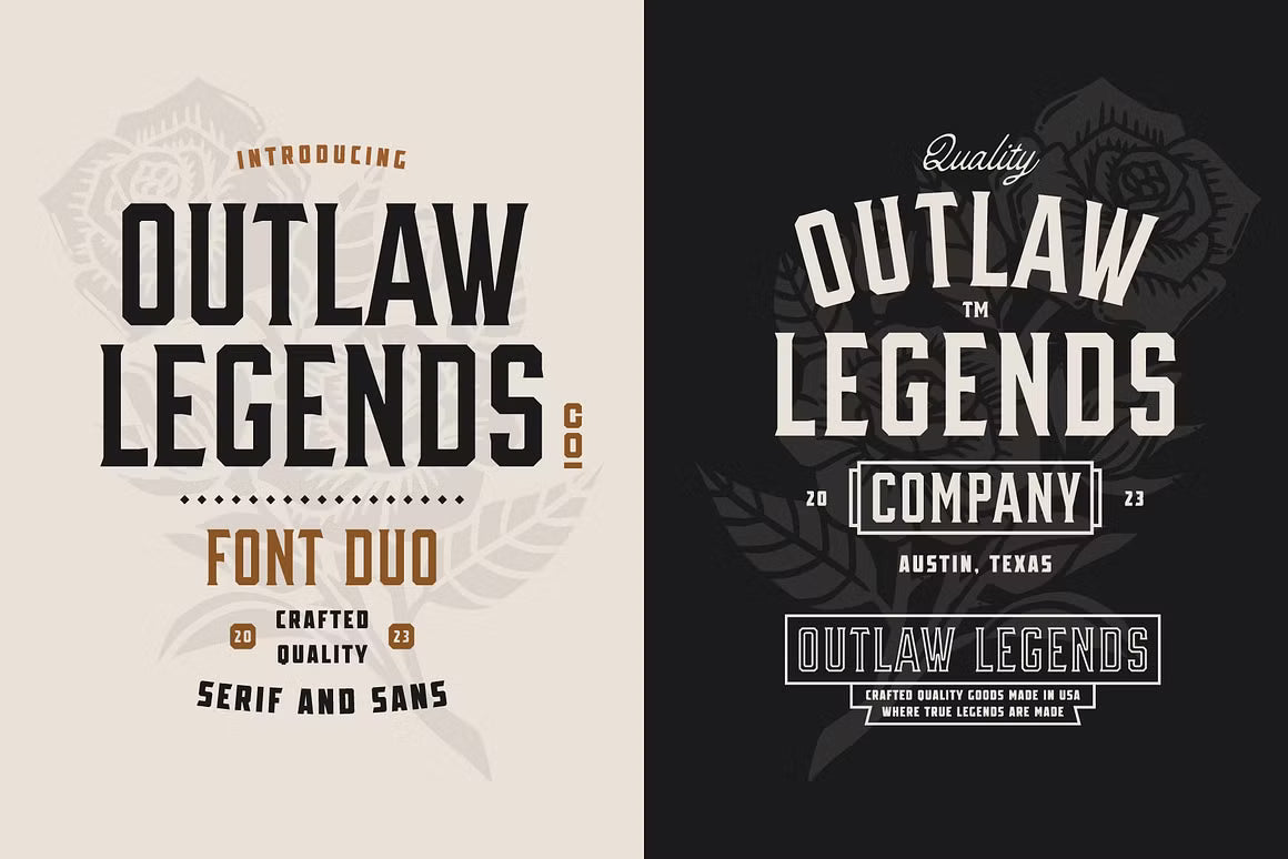 OUTLAW LEGENDS Font Duo + Extra