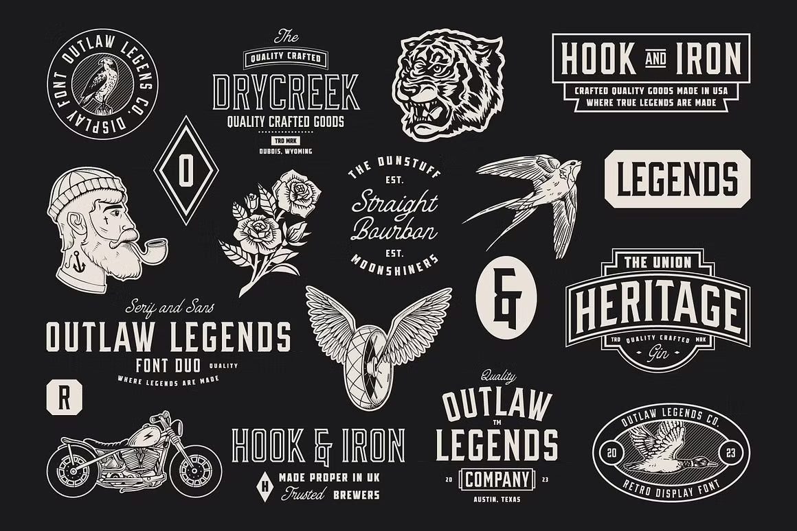 OUTLAW LEGENDS Font Duo + Extra