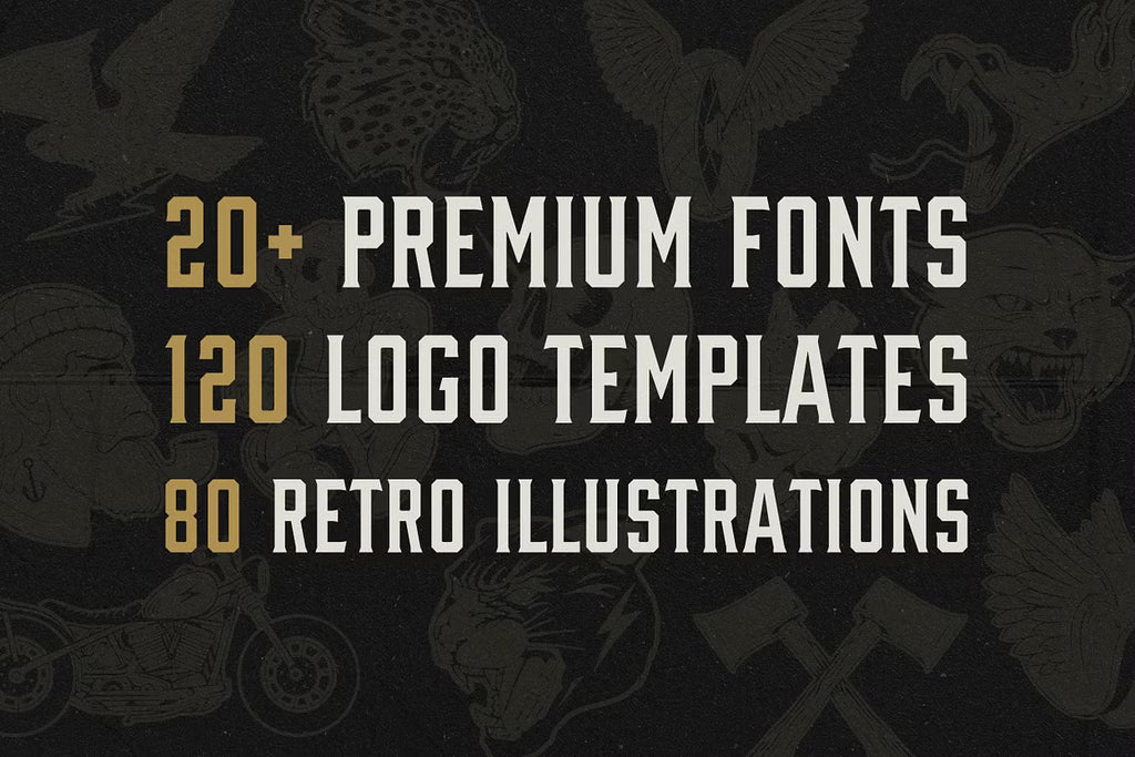 Apparel Designs Bundle | Retro Fonts, Logos & Illustrations