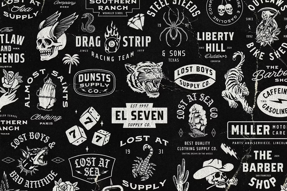 50 Retro logos Bundle
