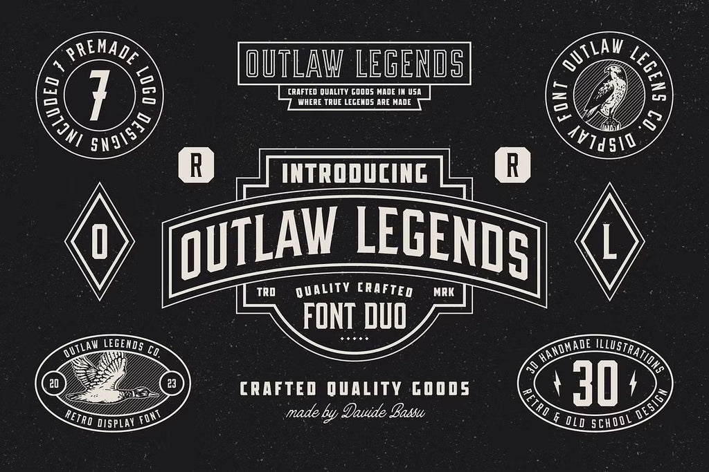 OUTLAW LEGENDS Font Duo + Extra