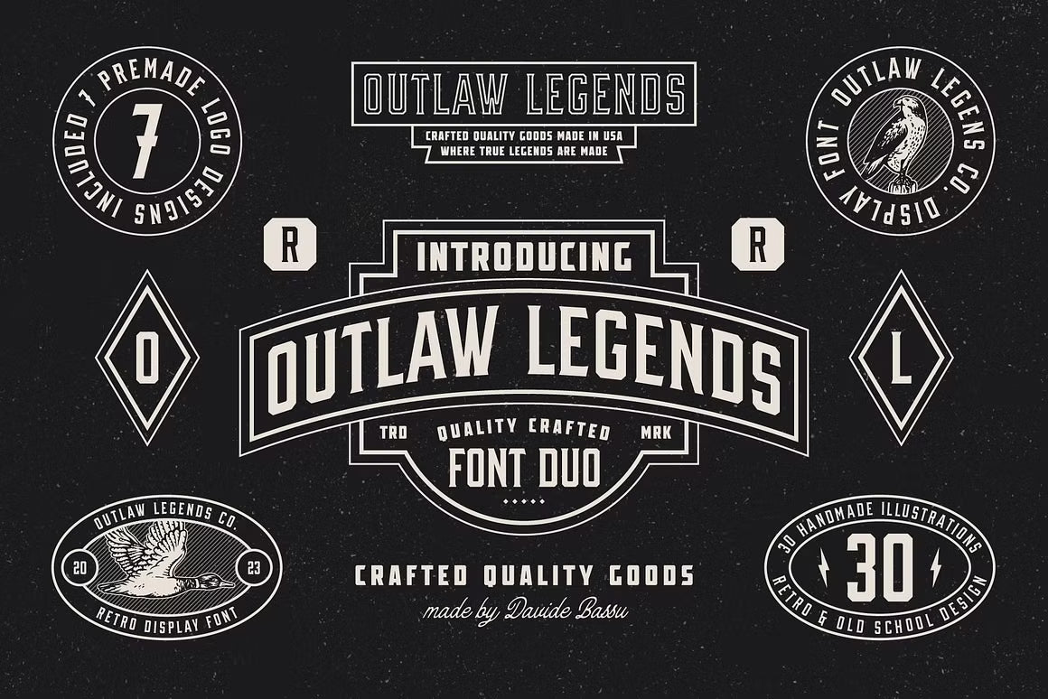 OUTLAW LEGENDS Font Duo + Extra