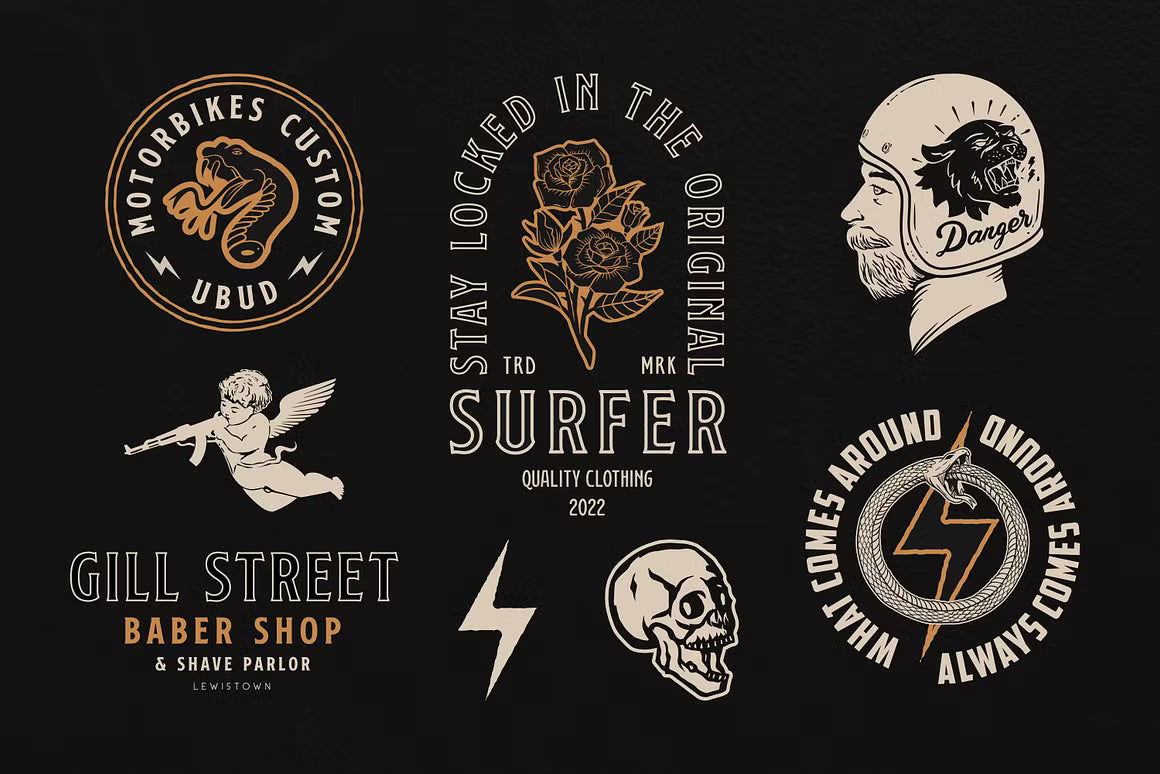 Old School Apparel Designs bundle