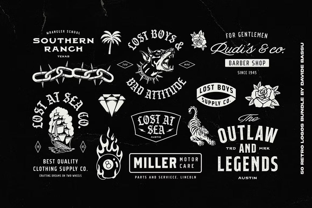 50 Retro logos Bundle