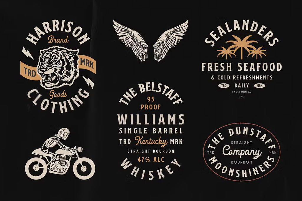 Apparel Designs Bundle | Retro Fonts, Logos & Illustrations