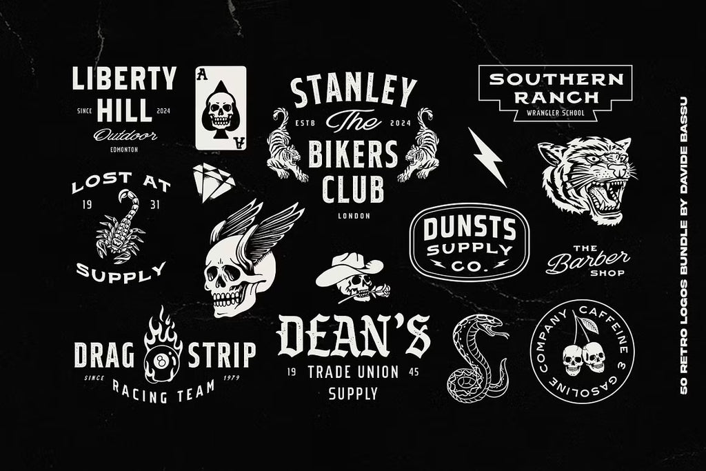 50 Retro logos Bundle
