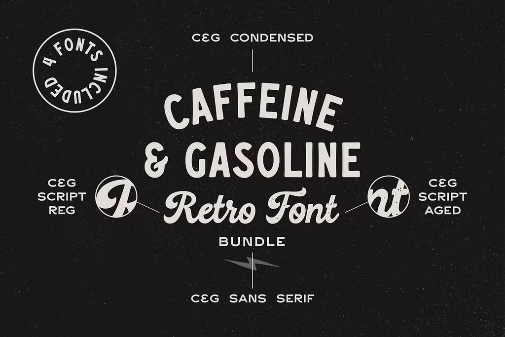 Caffeine & Gasoline Fonts + Extras