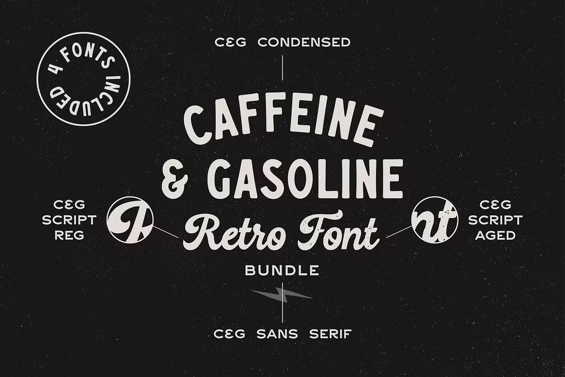 Caffeine & Gasoline Fonts + Extras