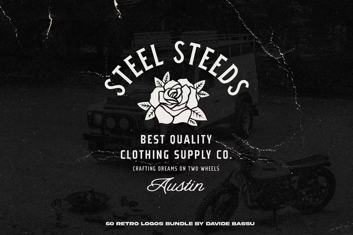 50 Retro logos Bundle
