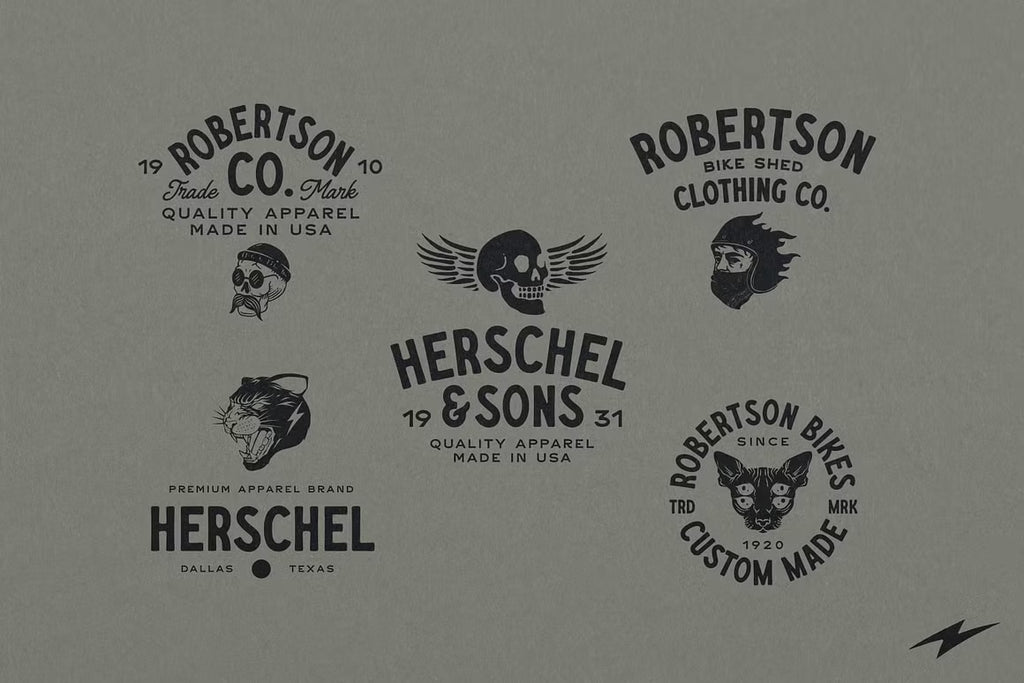 20 Retro Apparel Logos + Extra