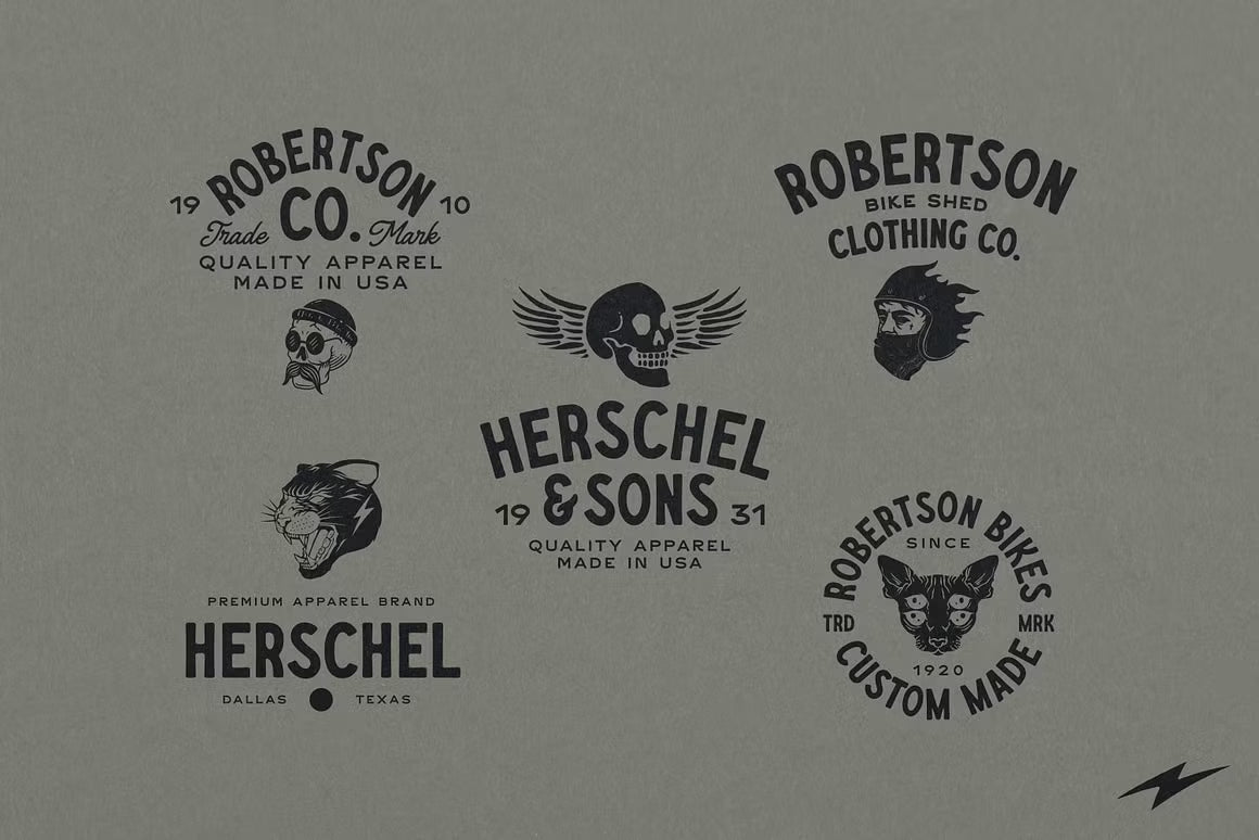20 Retro Apparel Logos + Extra