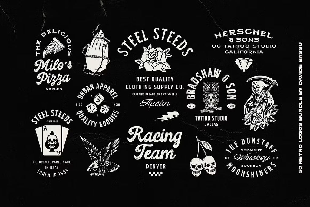 50 Retro logos Bundle