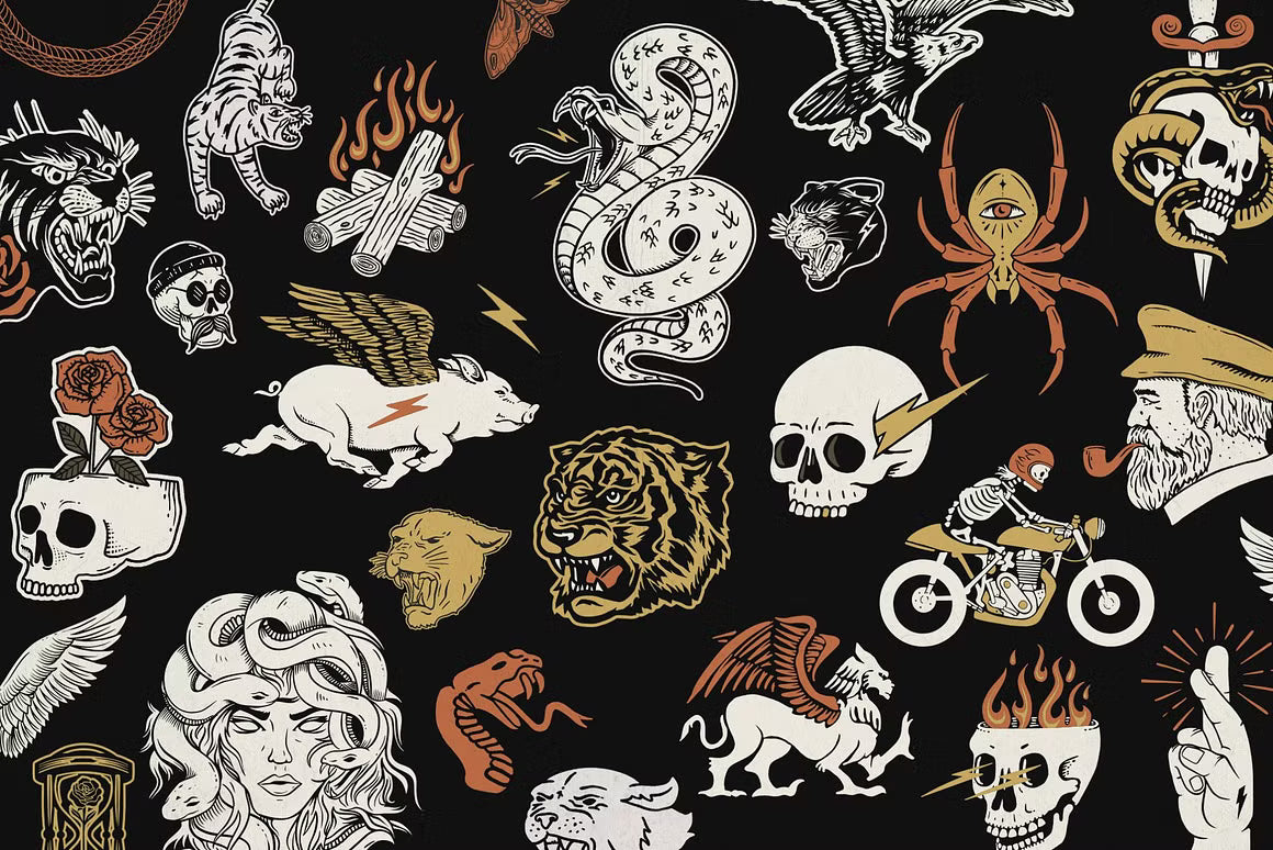 Apparel Designs Bundle | Retro Fonts, Logos & Illustrations