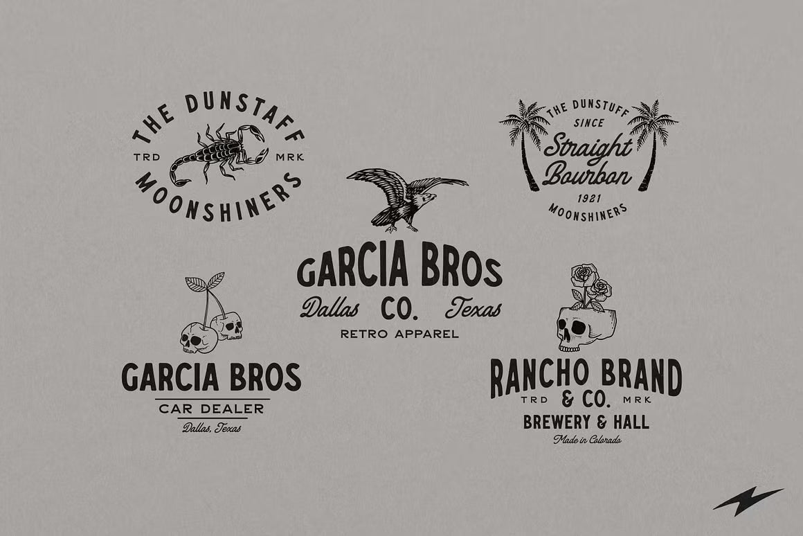 20 Retro Apparel Logos + Extra