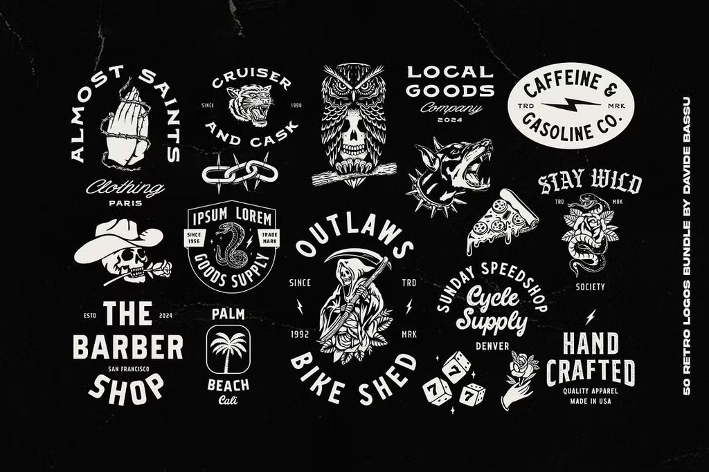 50 Retro logos Bundle