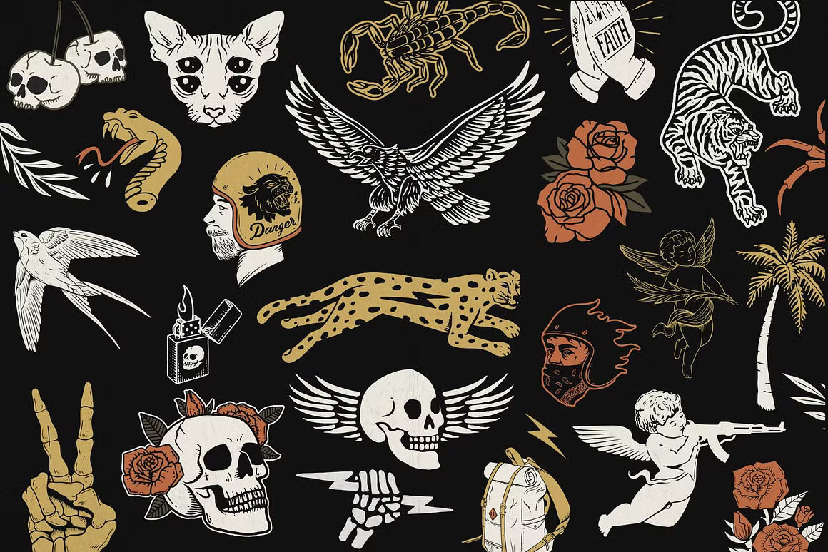 Apparel Designs Bundle | Retro Fonts, Logos & Illustrations