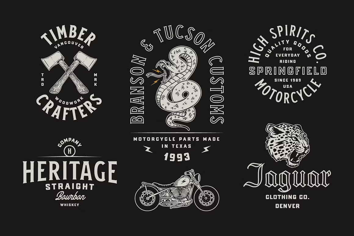 Apparel Designs Bundle | Retro Fonts, Logos & Illustrations
