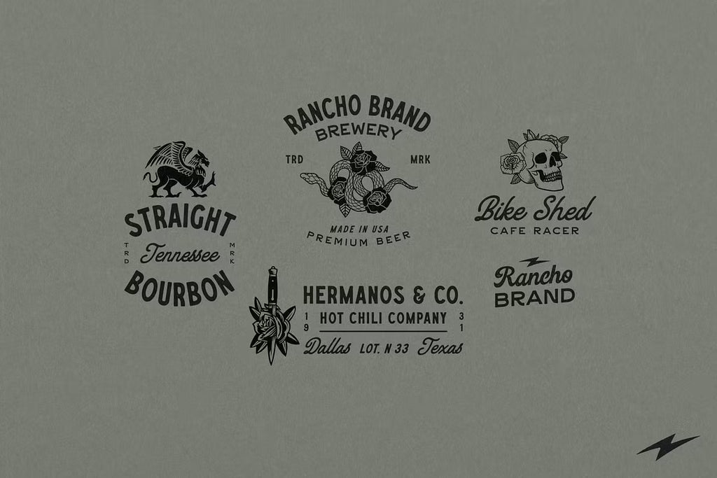 20 Retro Apparel Logos + Extra