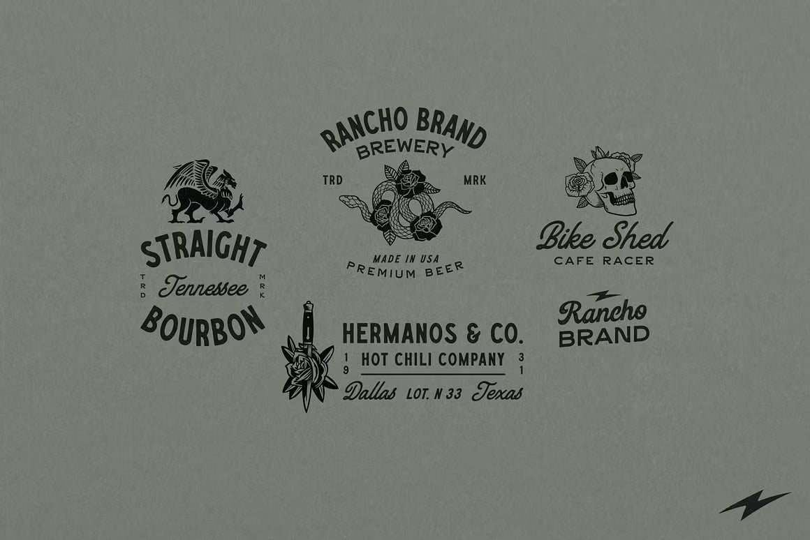20 Retro Apparel Logos + Extra