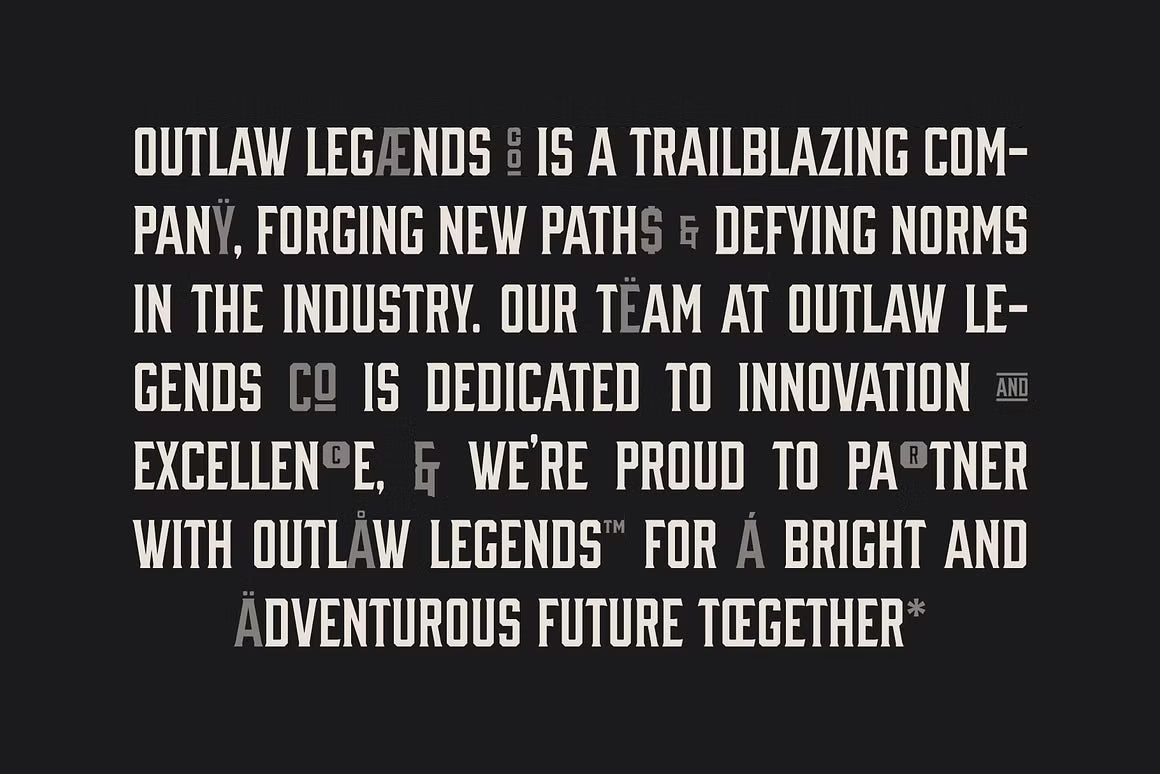 OUTLAW LEGENDS Font Duo + Extra